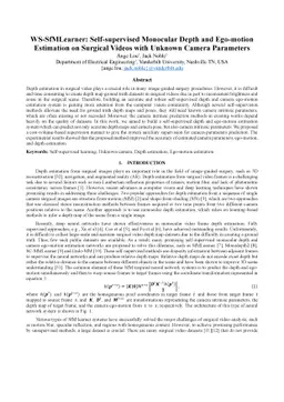WS-SfMLearner: Self-supervised Monocular Depth and Ego-motion Estimation
  on Surgical Videos with Unknown Camera Parameters