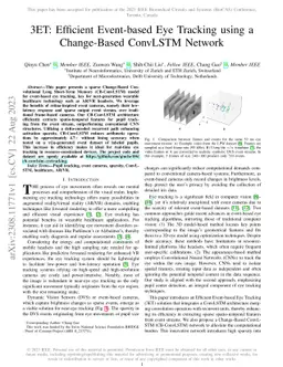 3ET: Efficient Event-based Eye Tracking using a Change-Based ConvLSTM
  Network