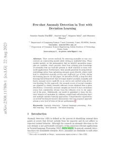 Few-shot Anomaly Detection in Text with Deviation Learning