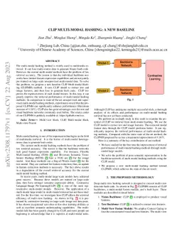 CLIP Multi-modal Hashing: A new baseline CLIPMH