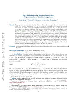Data Assimilation for Sign-indefinite Priors: A generalization of
  Sinkhorn's algorithm