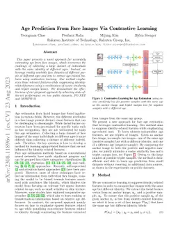 Age Prediction From Face Images Via Contrastive Learning