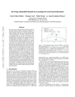 On Using Admissible Bounds for Learning Forward Search Heuristics