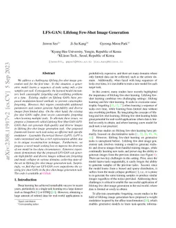 LFS-GAN: Lifelong Few-Shot Image Generation