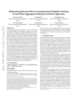 Addressing Selection Bias in Computerized Adaptive Testing: A User-Wise Aggregate Influence Function Approach