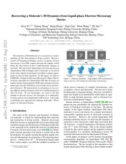 Recovering a Molecule's 3D Dynamics from Liquid-phase Electron
  Microscopy Movies
