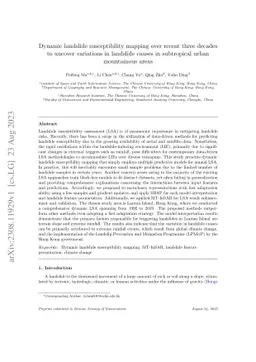 Dynamic landslide susceptibility mapping over recent three decades to
  uncover variations in landslide causes in subtropical urban mountainous areas