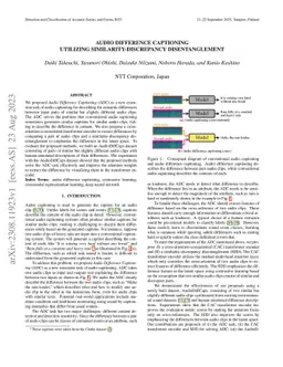 Audio Difference Captioning Utilizing Similarity-Discrepancy
  Disentanglement