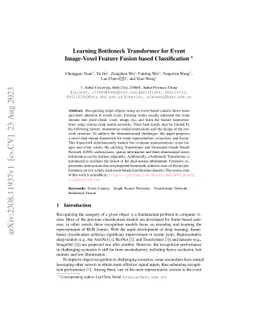 Learning Bottleneck Transformer for Event Image-Voxel Feature Fusion
  based Classification
