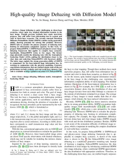 High-quality Image Dehazing with Diffusion Model