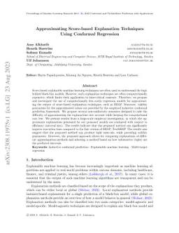 Approximating Score-based Explanation Techniques Using Conformal
  Regression