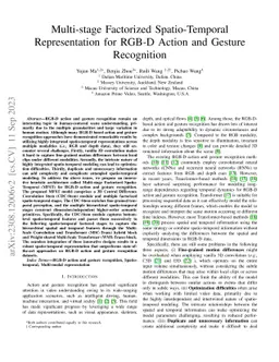 Multi-stage Factorized Spatio-Temporal Representation for RGB-D Action
  and Gesture Recognition