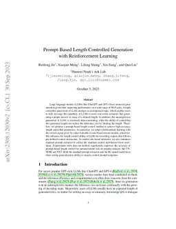 Prompt-Based Length Controlled Generation with Reinforcement Learning