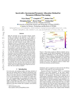 IncreLoRA: Incremental Parameter Allocation Method for
  Parameter-Efficient Fine-tuning