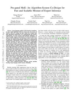 Pre-gated MoE: An Algorithm-System Co-Design for Fast and Scalable
  Mixture-of-Expert Inference