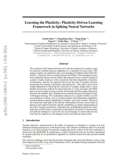 Learning the Plasticity: Plasticity-Driven Learning Framework in Spiking
  Neural Networks