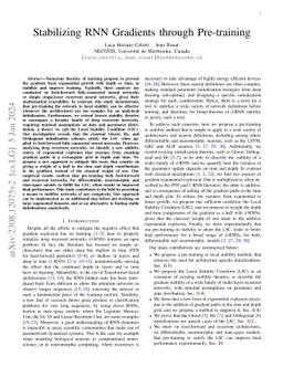 Stabilizing RNN Gradients through Pre-training