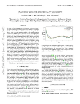 Analysis of XLS-R for Speech Quality Assessment