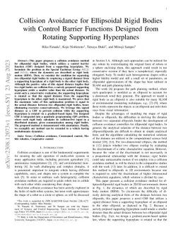 Collision Avoidance for Ellipsoidal Rigid Bodies with Control Barrier
  Functions Designed from Rotating Supporting Hyperplanes