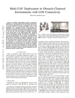 Multi-UAV Deployment in Obstacle-Cluttered Environments with LOS
  Connectivity