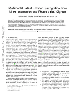 Multimodal Latent Emotion Recognition from Micro-expression and
  Physiological Signals