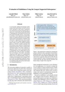 Evaluation of Faithfulness Using the Longest Supported Subsequence