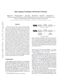 Sign Language Translation with Iterative Prototype