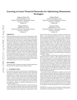 Learning to Learn Financial Networks for Optimising Momentum Strategies