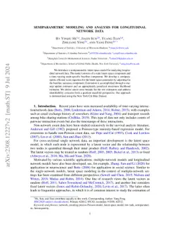 Semiparametric Modeling and Analysis for Longitudinal Network Data