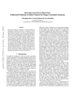 How Safe Am I Given What I See? Calibrated Prediction of Safety Chances
  for Image-Controlled Autonomy