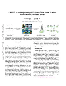 CHORUS: Learning Canonicalized 3D Human-Object Spatial Relations from
  Unbounded Synthesized Images