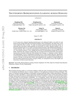 Trustworthy Representation Learning Across Domains