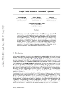 Graph Neural Stochastic Differential Equations