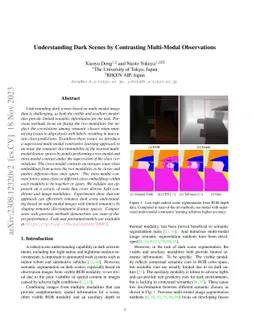 Understanding Dark Scenes by Contrasting Multi-Modal Observations