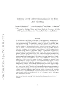 Saliency-based Video Summarization for Face Anti-spoofing