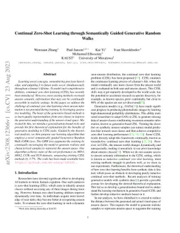 Continual Zero-Shot Learning through Semantically Guided Generative
  Random Walks