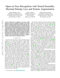 Open-set Face Recognition with Neural Ensemble, Maximal Entropy Loss and
  Feature Augmentation