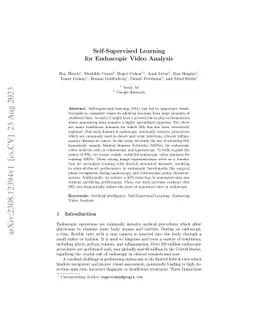 Self-Supervised Learning for Endoscopic Video Analysis