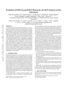 Evolution of ESG-focused DLT Research: An NLP Analysis of the Literature