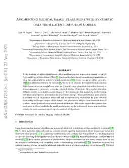 Augmenting medical image classifiers with synthetic data from latent
  diffusion models