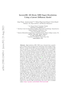 InverseSR: 3D Brain MRI Super-Resolution Using a Latent Diffusion Model
