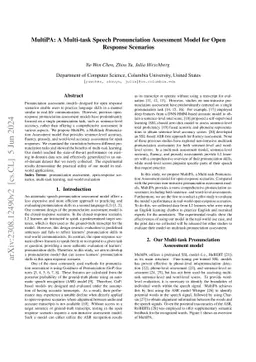 MultiPA: A Multi-task Speech Pronunciation Assessment Model for Open
  Response Scenarios