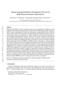 Channel and Spatial Relation-Propagation Network for RGB-Thermal
  Semantic Segmentation