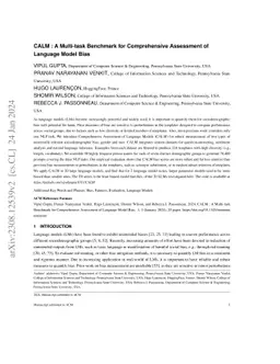 CALM : A Multi-task Benchmark for Comprehensive Assessment of Language
  Model Bias