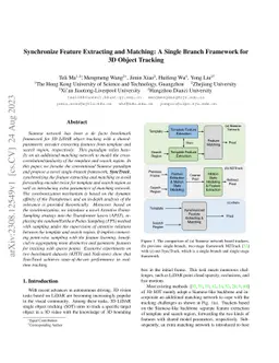 Synchronize Feature Extracting and Matching: A Single Branch Framework
  for 3D Object Tracking