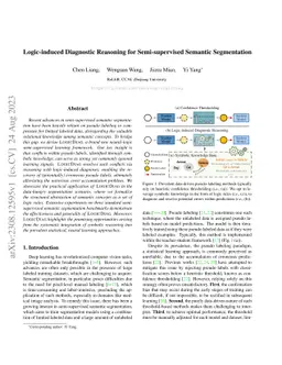 Logic-induced Diagnostic Reasoning for Semi-supervised Semantic
  Segmentation