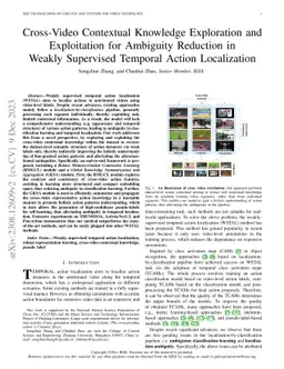 Cross-Video Contextual Knowledge Exploration and Exploitation for
  Ambiguity Reduction in Weakly Supervised Temporal Action Localization