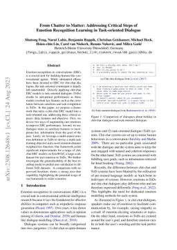 From Chatter to Matter: Addressing Critical Steps of Emotion Recognition
  Learning in Task-oriented Dialogue
