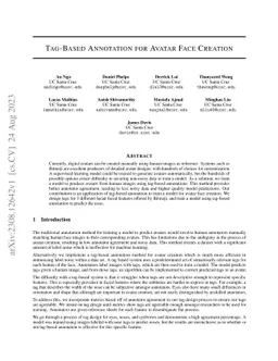 Tag-Based Annotation for Avatar Face Creation