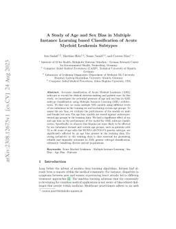 A Study of Age and Sex Bias in Multiple Instance Learning based
  Classification of Acute Myeloid Leukemia Subtypes